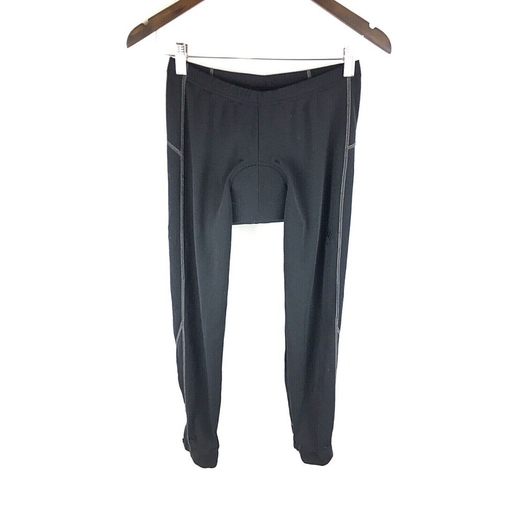 Novara Womens Biking Cycling Padded Cropped Pants Size Medium Black‎ Zip Ankle